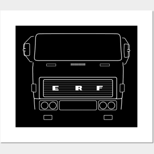 Classic ERF C Series heavy lorry white outline graphic Posters and Art